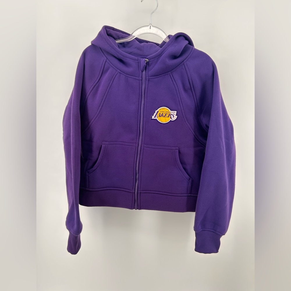 NWT Ultra Game Full Zip Soft  Hoodie Jacket NBA L.A LAKERS Purple Logo Medium